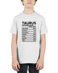 Taurus Nutrition Facts 490# - taurus - Youth Tee Unisex