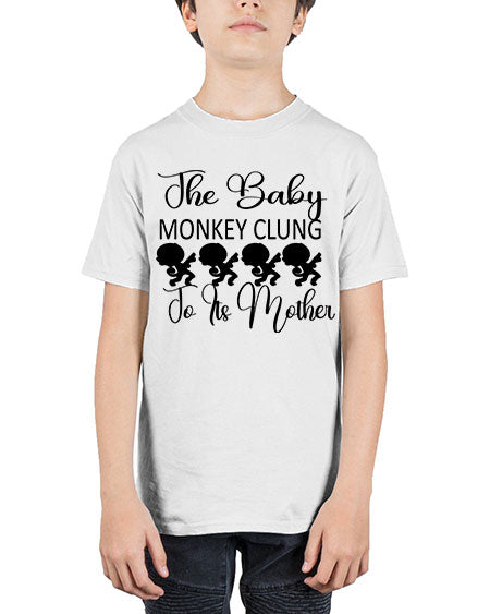 The baby monkey clung to  - monkey - Youth Tee Unisex