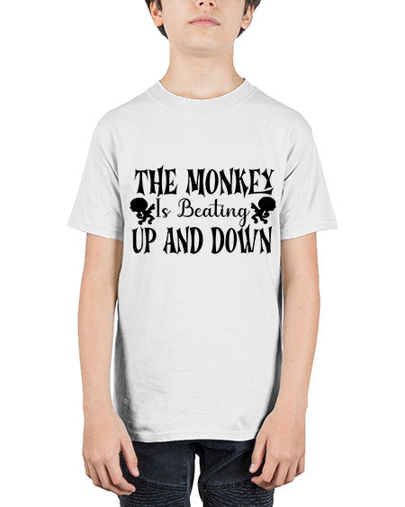 The monkey is beating up  - monkey - Youth Tee Unisex