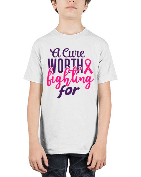 a cure worth fighting for Style 17# - breast cancer - Youth Tee Unisex