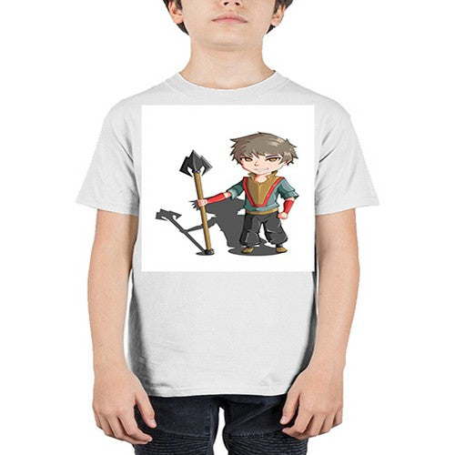 a little boy holding a spear79# - anime - Youth Tee Unisex