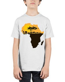 africa with animals - black words and phrases - Youth Tee Unisex