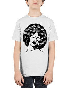 afro lady with words 24# - black girls or women - Youth Tee Unisex