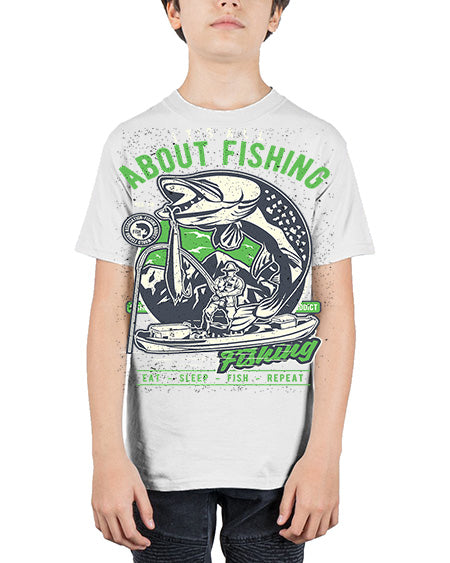 all about fishing cs 67# - shark-fish - Youth Tee Unisex