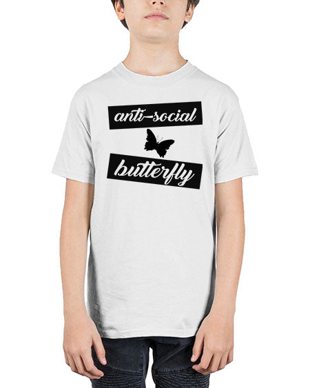anti social butterfly - butterfly - Youth Tee Unisex