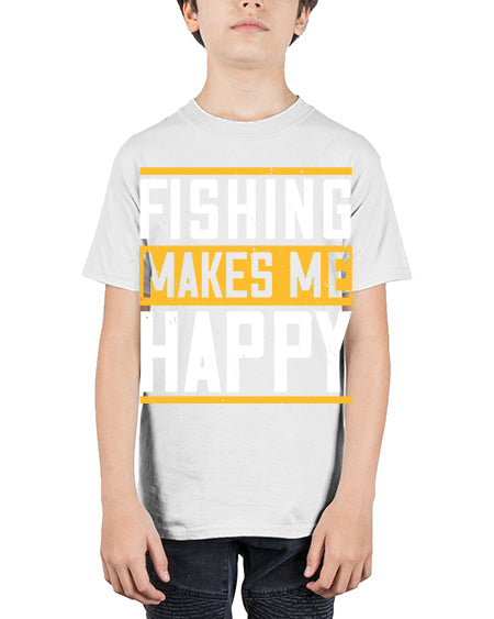 be happy and go for fishing 66# - shark-fish - Youth Tee Unisex