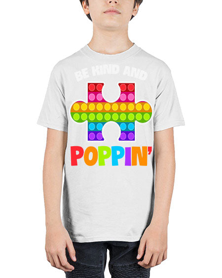 be kind and poppin autism 63# - autism - Youth Tee Unisex