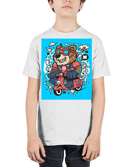 bear scooterist 41# - bears - animals - Youth Tee Unisex