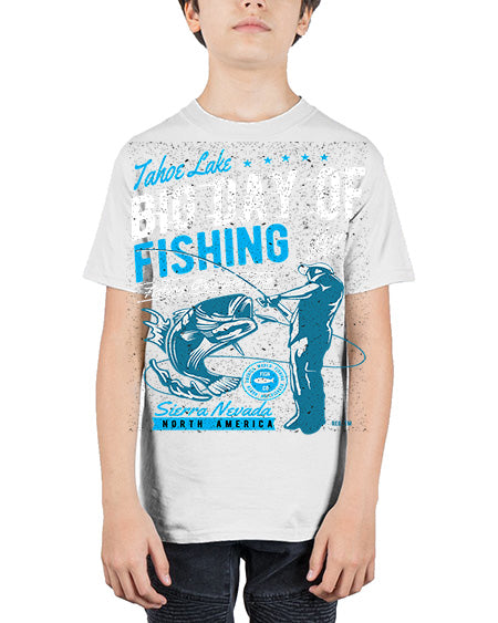 big day of fishing cs 65# - shark-fish - Youth Tee Unisex