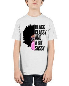 black classy and a bit sassy 250# - black words and phrases - Youth Tee Unisex