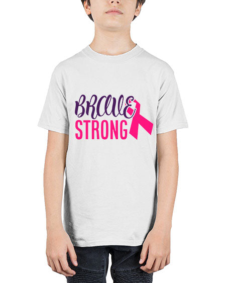 brave strong Style 15# - breast cancer - Youth Tee Unisex
