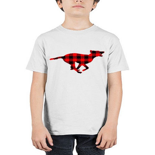 buffalo plaid running dog 65# - dogs - Youth Tee Unisex
