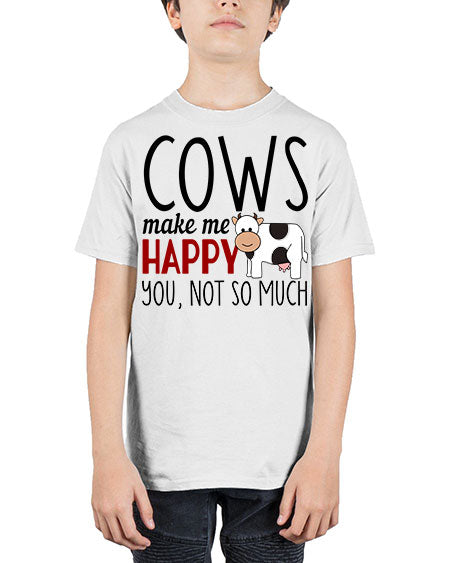 cows make me happy you not so much - cow - Youth Tee Unisex