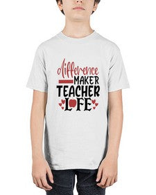 difference maker teacher life Style 120# - teacher - Youth Tee Unisex