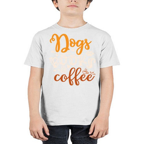 dogs books coffee 130# - dogs - Youth Tee Unisex