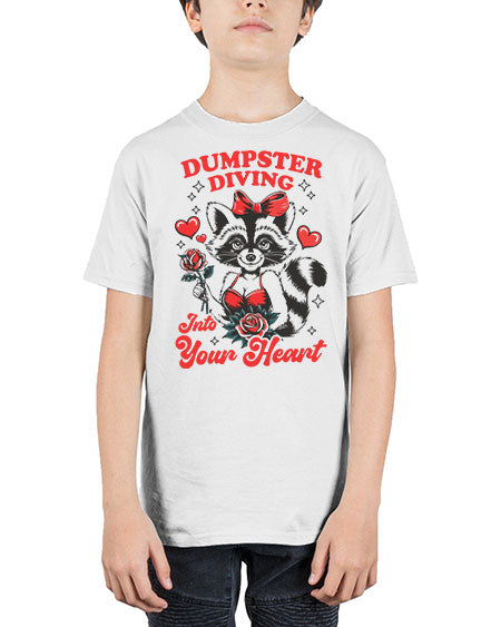 dumpster diving into your heart 11# - raccoon - Youth Tee Unisex