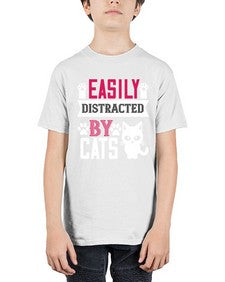 easily distracted by cats Style 47# - cats - Youth Tee Unisex