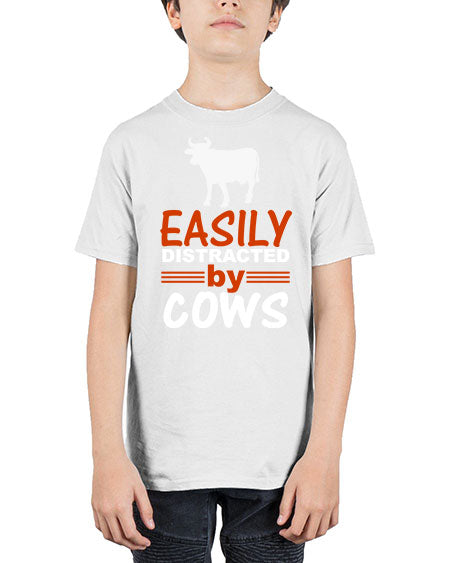 easily distracted by cows Style 4# - cow - Youth Tee Unisex