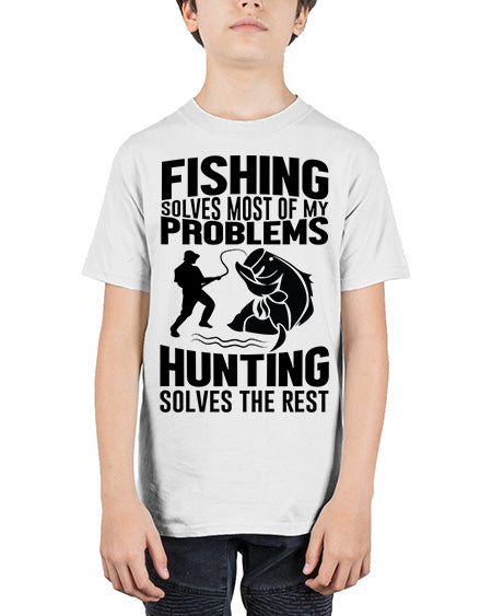 fishing solves 73# - shark-fish - Youth Tee Unisex
