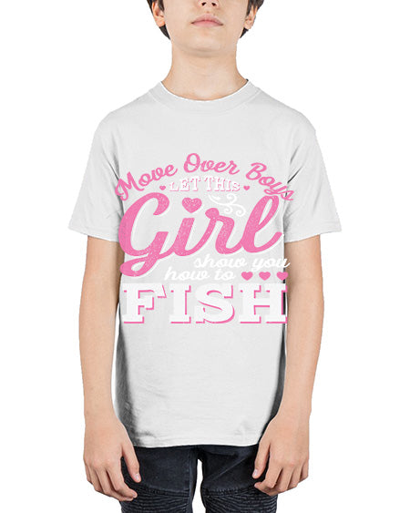 girl fishing 15# - shark-fish - Youth Tee Unisex