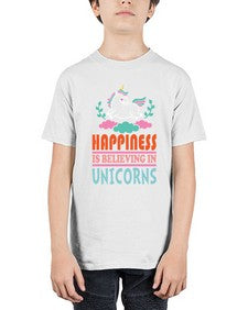 happiness is believing in unicorns 152# - unicorn - Youth Tee Unisex