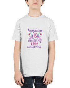 happiness is believing in unicorns 156# - unicorn - Youth Tee Unisex