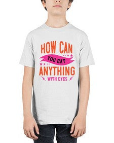 how can you eat anything with eyes 1064# - vegan - Youth Tee Unisex