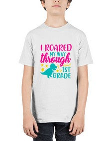 i roared my way through first grade 374# - first grade - Youth Tee Unisex
