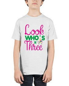 look whos three 266# - unicorn - Youth Tee Unisex