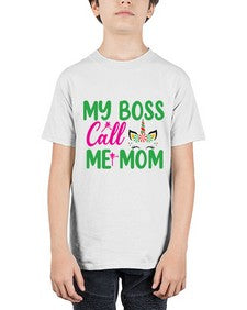 my boss call me mom 311# - unicorn - Youth Tee Unisex