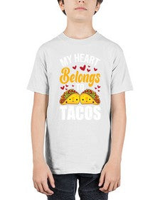 my heart belongs to tacos 1423# - tacos - Youth Tee Unisex