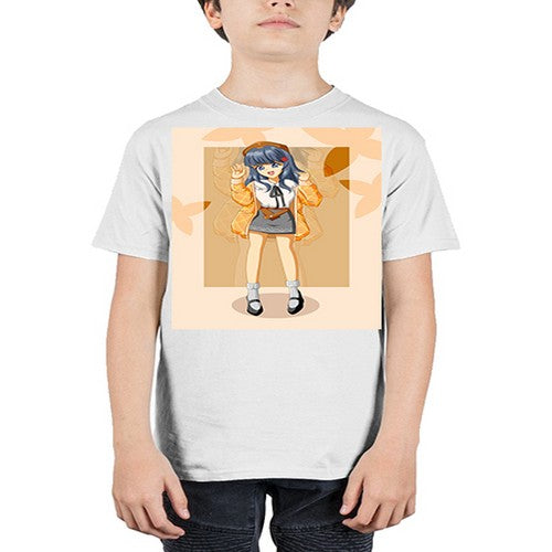 of beautiful girl with jacket 132# - anime - Youth Tee Unisex