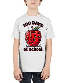 one hundred Days of School Apple 572# - one hundred days - Youth Tee Unisex