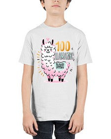 one hundredth Day of School Llama 599# - one hundred days - Youth Tee Unisex