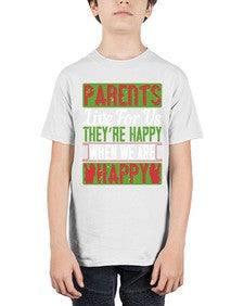 parents live for us theyre happy when we are happy 533# - parents day - Youth Tee Unisex