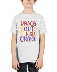 peace out third grade 645# - third grade - Youth Tee Unisex