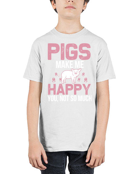pigs make me happy Style 35# - pig - Youth Tee Unisex
