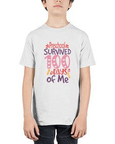 preschool grade survived days of me 683# - prek headstart - Youth Tee Unisex