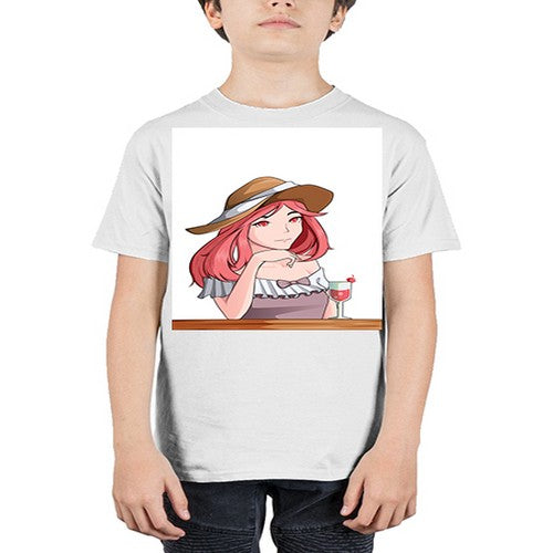 pretty woman with fresh juice in summer 37# - anime - Youth Tee Unisex