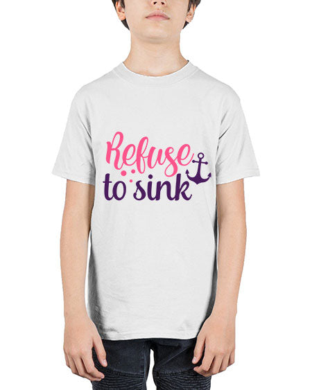 refuse to sink Style 4# - breast cancer - Youth Tee Unisex