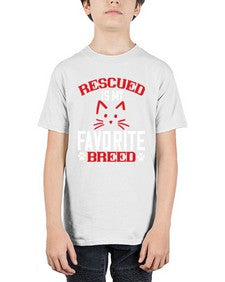 rescued is my favorite breed Style 114# - cats - Youth Tee Unisex