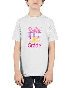 rollin into first grade 776# - first grade - Youth Tee Unisex