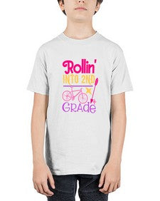rollin into second grade 783# - second grade - Youth Tee Unisex