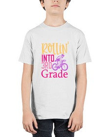rollin into third grade 782# - third grade - Youth Tee Unisex