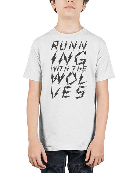 running with the wolves - wolf - Youth Tee Unisex