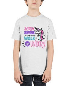 sorry i cant i have to walk my unicorn 407# - unicorn - Youth Tee Unisex