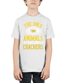 the only animals i eat are crackers 418# - vegan - Youth Tee Unisex