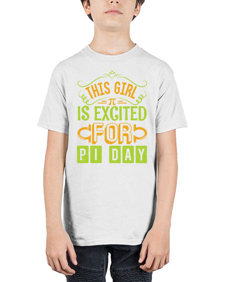 this girl is excited for pi day 48# - pi - Youth Tee Unisex