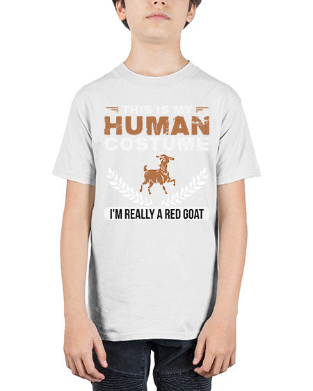 this is my human costume im really a red goat Style 1# - goat - Youth Tee Unisex