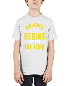 violence begins with the fork 456# - vegan - Youth Tee Unisex